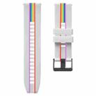 For Huawei Watch GT Runner Rainbow Silicone Watch Band (White) - 1