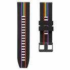 For Huawei Watch 3 Rainbow Silicone Watch Band (Black) - 1