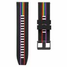 For Honor Watch GS Pro Rainbow Silicone Watch Band (Black) - 1