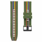 For Honor Watch GS Pro Rainbow Silicone Watch Band (Army Green) - 1