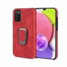 Ring Holder PU Phone Case For Samsung Galaxy A03s 164mm(Red) - 1