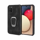 Ring Holder PU Phone Case For Samsung Galaxy A02s 166mm(Black) - 1