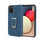Ring Holder PU Phone Case For Samsung Galaxy A02s 166mm(Blue) - 1