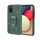 Ring Holder PU Phone Case For Samsung Galaxy A02s 166mm(Dark Green) - 1