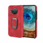 For Nokia X10 / X20 Ring Holder PU Phone Case(Red) - 1