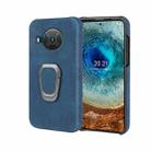 For Nokia X10 / X20 Ring Holder PU Phone Case(Blue) - 1