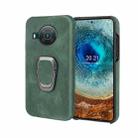 For Nokia X10 / X20 Ring Holder PU Phone Case(Dark green) - 1
