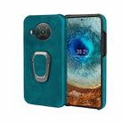 For Nokia X10 / X20 Ring Holder PU Phone Case(Cyan) - 1