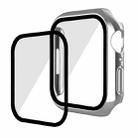 For Apple Watch Series 8 / 7 41mm ENKAY Hat-Prince 2 in 1 PC Frame + 9H Tempered Glass Case(Silver) - 1