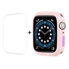 ENKAY  TPU Case  + Full Coverage PET Screen Protector For Apple Watch Series 8 / 7 41mm(Pink) - 1