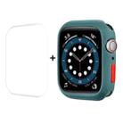 ENKAY  TPU Case  + Full Coverage PET Screen Protector For Apple Watch Series 8 / 7 41mm(Green) - 1