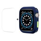 ENKAY  TPU Case  + Full Coverage PET Screen Protector For Apple Watch Series 8 / 7 41mm(Dark Blue) - 1