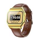 KW18 IP67 0.96 inch Leather Watchband Color Screen Smart Watch(Gold) - 1