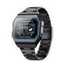 KW18  IP67 0.96 inch Steel Watchband Color Screen Smart Watch(Black) - 1