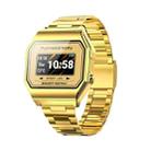 KW18  IP67 0.96 inch Steel Watchband Color Screen Smart Watch(Gold) - 1