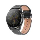 T3 IP68 1.36 inch Leather Watchband Color Screen Smart Watch(Black) - 1