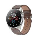 T3 IP68 1.36 inch Leather Watchband Color Screen Smart Watch(Brown) - 1