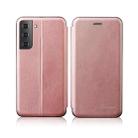 For Samsung Galaxy S22 Ultra 5G Retro Texture Magnetic Leather Case(Rose Gold) - 1