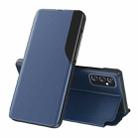 For Samsung Galaxy A53 5G Side Display Flip Leather Phone Case with Holder(Blue) - 1