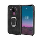 For Nokia 5.4 Ring Holder PU Phone Case(Black) - 1