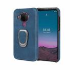 For Nokia 5.4 Ring Holder PU Phone Case(Blue) - 1