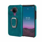 For Nokia 5.4 Ring Holder PU Phone Case(Cyan) - 1