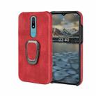 For Nokia 2.4 Ring Holder PU Phone Case(Red) - 1