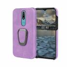 For Nokia 2.4 Ring Holder PU Phone Case(Purple) - 1