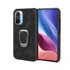 Ring Holder PU Phone Case For Xiaomi Redmi K40 / K40 Pro / K40 Pro+ / Poco F3 / Mi 11i / Mi 11X Pro / Mi 11X(Black) - 1