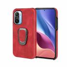 Ring Holder PU Phone Case For Xiaomi Redmi K40 / K40 Pro / K40 Pro+ / Poco F3 / Mi 11i / Mi 11X Pro / Mi 11X(Red) - 1