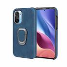 Ring Holder PU Phone Case For Xiaomi Redmi K40 / K40 Pro / K40 Pro+ / Poco F3 / Mi 11i / Mi 11X Pro / Mi 11X(Blue) - 1