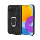Ring Holder PU Phone Case For Samsung Galaxy A03 166mm(Black) - 1