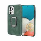 Ring Holder PU Phone Case For Samsung Galaxy A52 5G / 4G(Dark Green) - 1