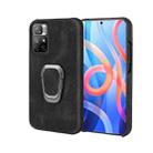Ring Holder PU Phone Case For Xiaomi Redmi Note 11 4G(Black) - 1