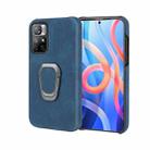 Ring Holder PU Phone Case For Xiaomi Redmi Note 11 4G(Blue) - 1