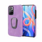 Ring Holder PU Phone Case For Xiaomi Redmi Note 11 4G(Purple) - 1