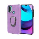 For Motorola Moto E20 / E30 / E40 Ring Holder PU Phone Case(Purple) - 1