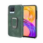 Ring Holder PU Phone Case For OPPO Realme 8 / 8 Pro(Dark Green) - 1