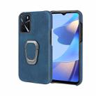 Ring Holder PU Phone Case For OPPO A16 / A16S / A54S(Blue) - 1