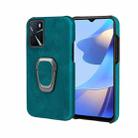 Ring Holder PU Phone Case For OPPO A16 / A16S / A54S(Cyan) - 1