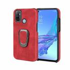 Ring Holder PU Phone Case For OPPO A53 2020 / A32 2020(Red) - 1