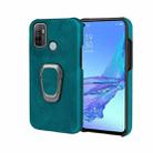 Ring Holder PU Phone Case For OPPO A53 2020 / A32 2020(Cyan) - 1
