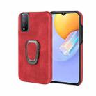 Ring Holder PU Phone Case For vivo Y12S 2021 / Y20 India / Y11S / Y20i / Y20S / Y30(Red) - 1