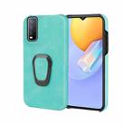 Ring Holder PU Phone Case For vivo Y12S 2021 / Y20 India / Y11S / Y20i / Y20S / Y30(Mint Green) - 1