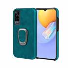 Ring Holder PU Phone Case For vivo Y31/ Y51 2020 India(Cyan) - 1
