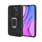 Ring Holder PU Phone Case For Xiaomi Redmi 9 / Redmi 9 Prime / Poco M2(Black) - 1