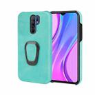 Ring Holder PU Phone Case For Xiaomi Redmi 9 / Redmi 9 Prime / Poco M2(Mint Green) - 1