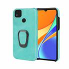 Ring Holder PU Phone Case For Xiaomi Redmi 9C / Redmi 9 India / Redmi 9C NFC / Poco C3(Mint Green) - 1