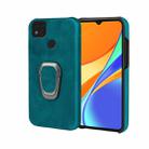 Ring Holder PU Phone Case For Xiaomi Redmi 9C / Redmi 9 India / Redmi 9C NFC / Poco C3(Cyan) - 1