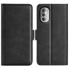 For Motorola Moto G51 5G Dual-side Magnetic Buckle Leather Phone Case(Black) - 1